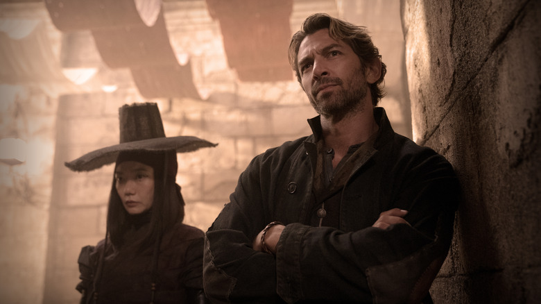 Doona Bae and Michiel Huisman in Rebel Moon