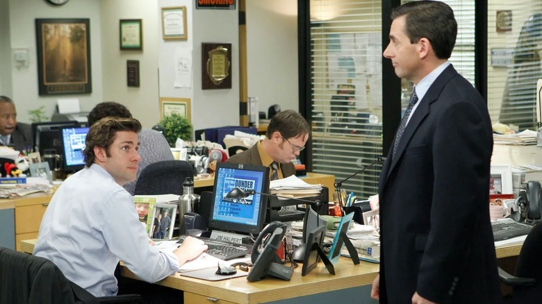 John Krasinski and Steve Carell in The Office