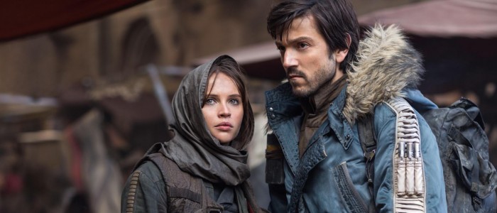 Rogue One A Star Wars Story - Felicity Jones as Jyn Erso and Diego Luna as Cassian Andor